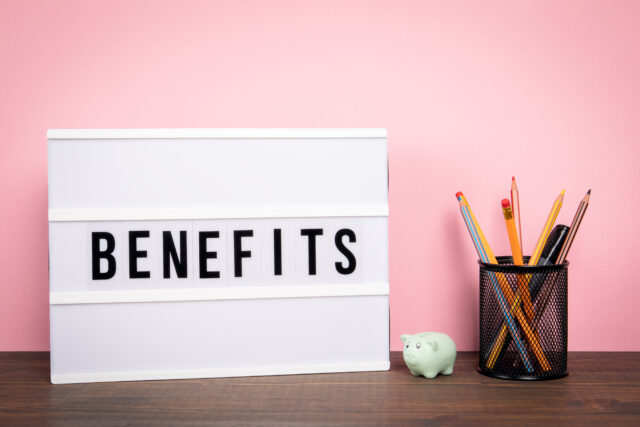 employment benefits sign