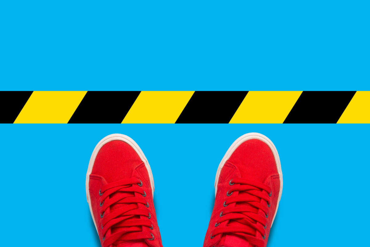 feet caution tape